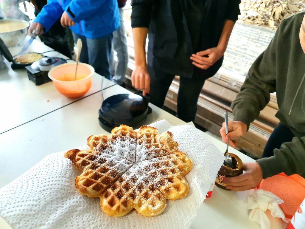 Winterlicher Waffelverkauf